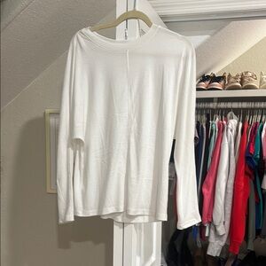 White 3/4 Sleeve Relaxed Blouse